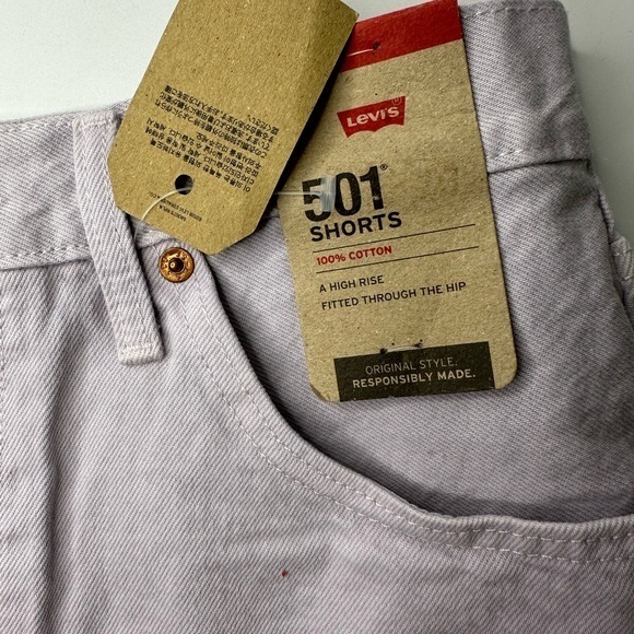 Levi's Women’s 501™ NWT Purple Lilac Button Fly cutoff Jean Shorts - Picture 5 of 8